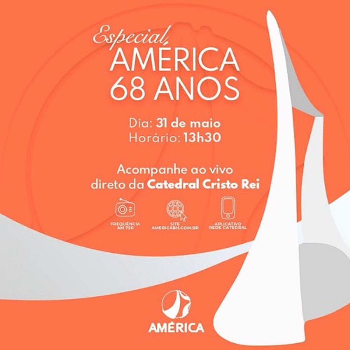 Rádio América AM completa 68 anos com programa especial direto de catedral em Belo Horizonte (MG)