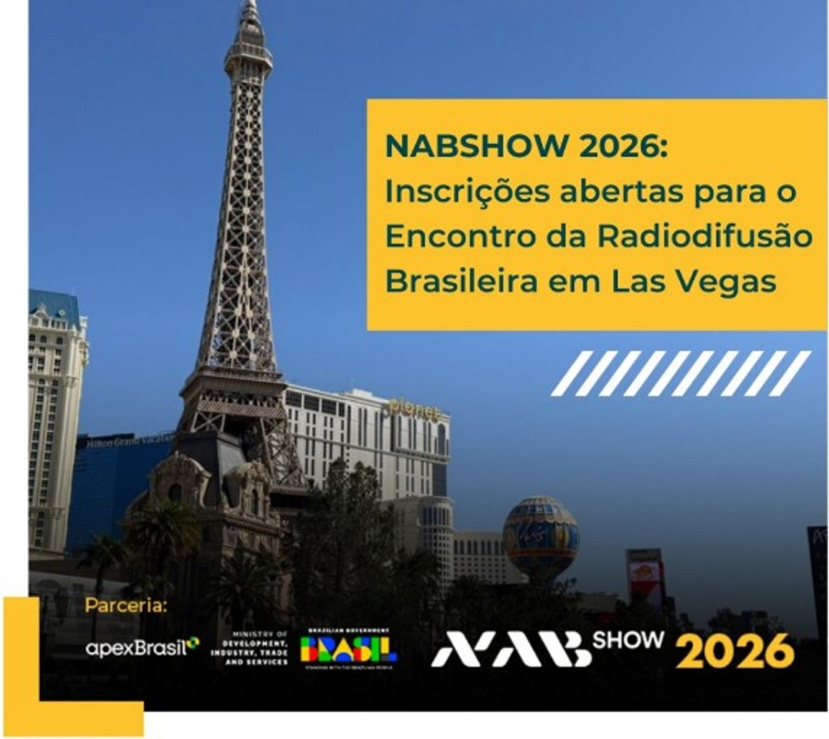 ABERT divulga programação e abre inscrições para o Encontro da Radiodifusão Brasileira durante o NAB Show 2026