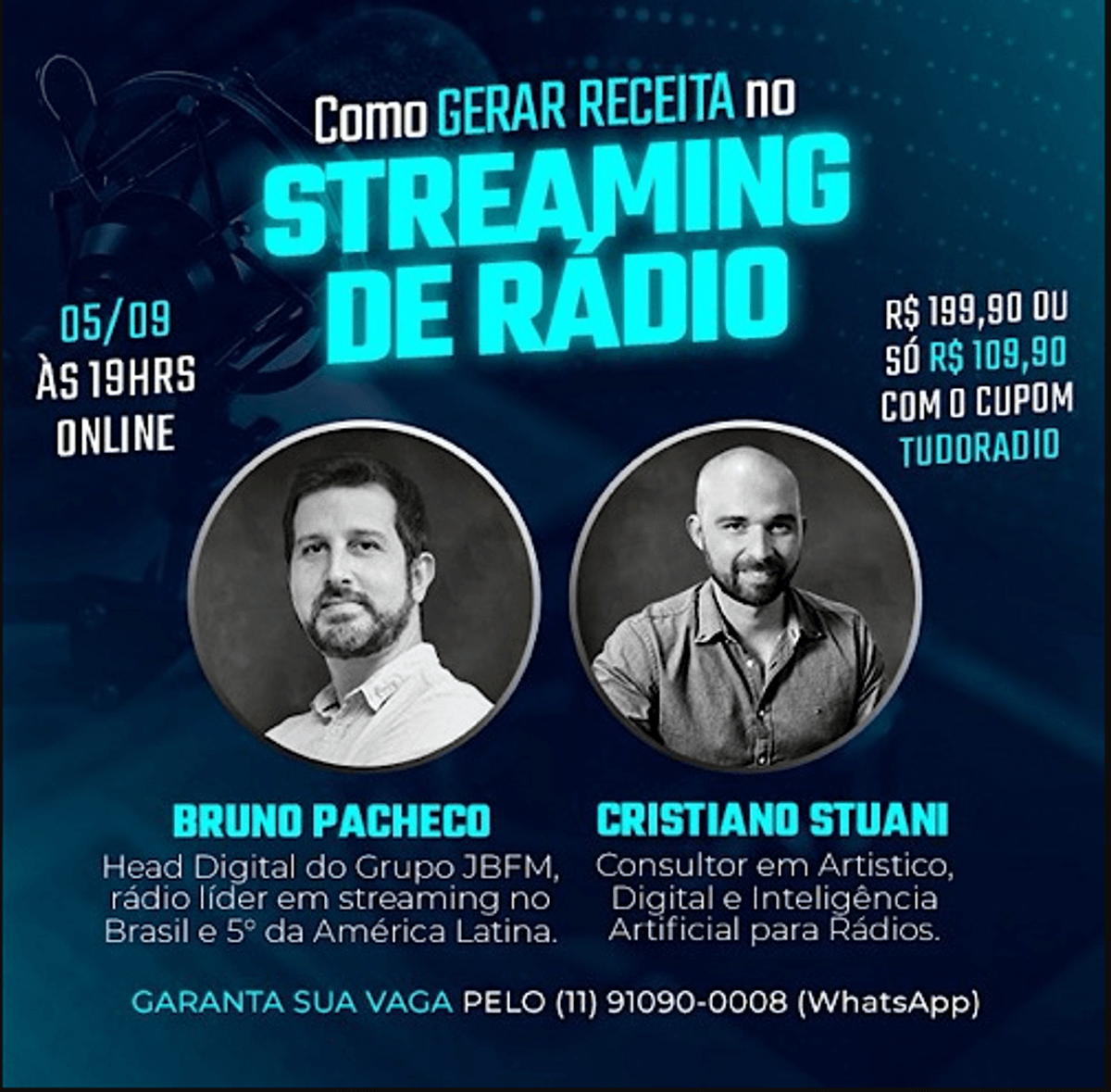 Curso online direcionado a monetização de sites e aplicativos de rádio acontece nesta terça-feira