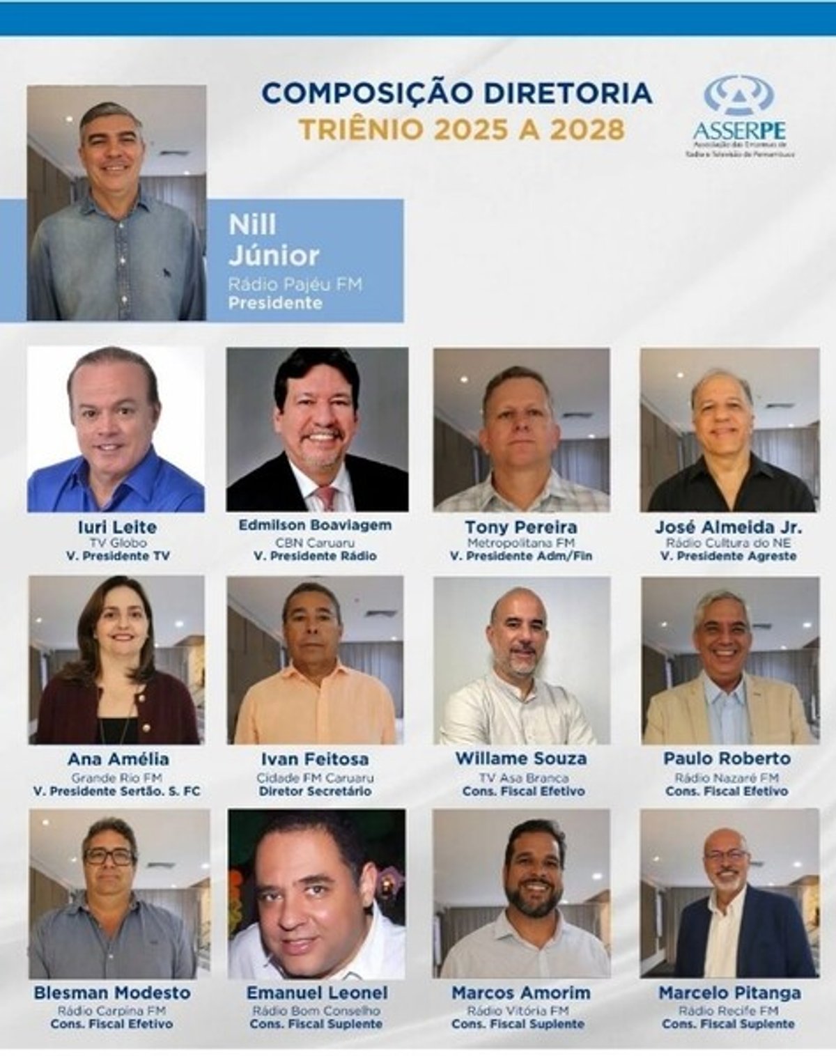 ASSERPE define nova Diretoria para o triênio 2025-2028; Nill Júnior segue na presidência