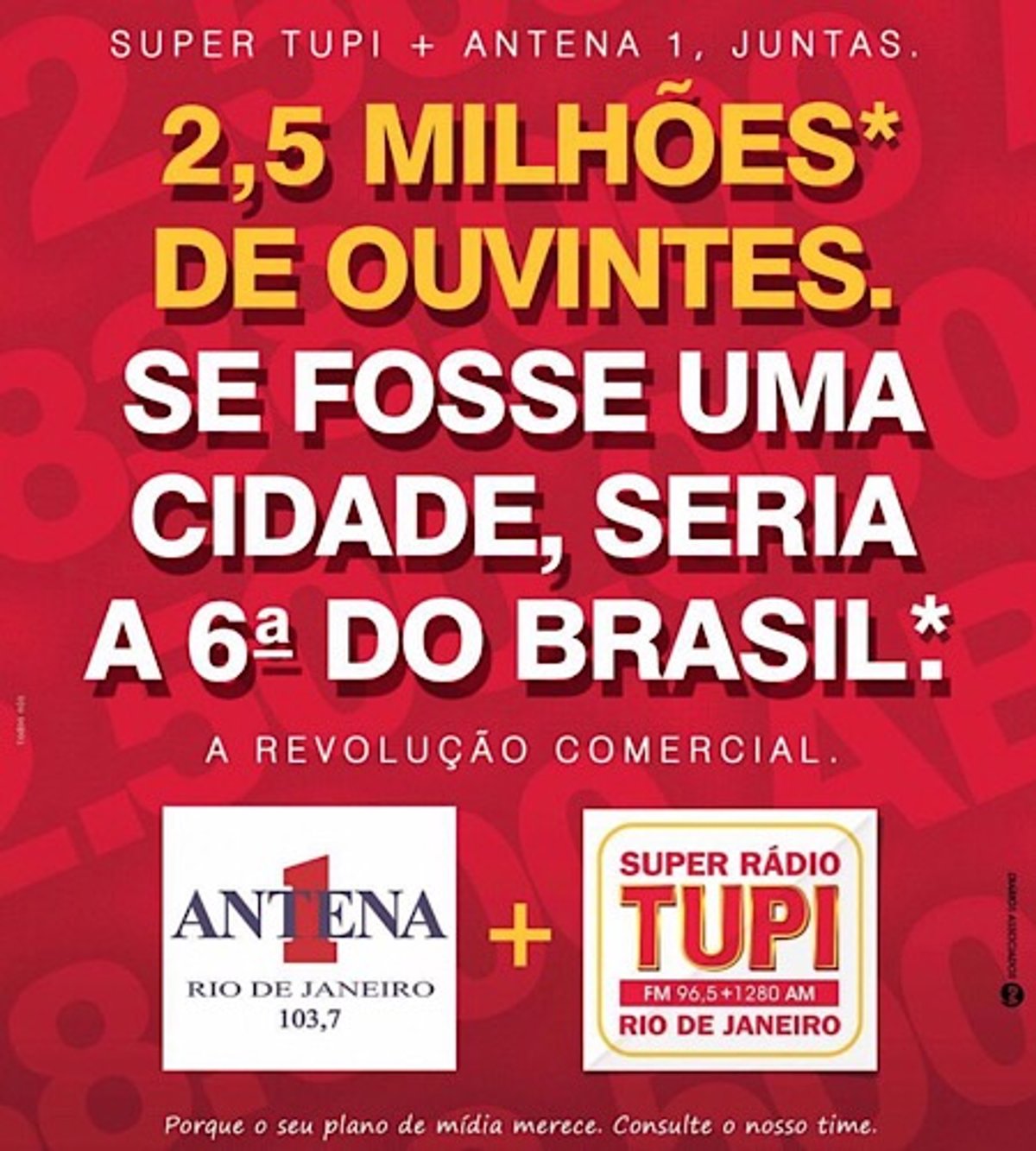 Antena 1 e Super Rádio Tupi destacam peso de suas audiências em nova campanha 
