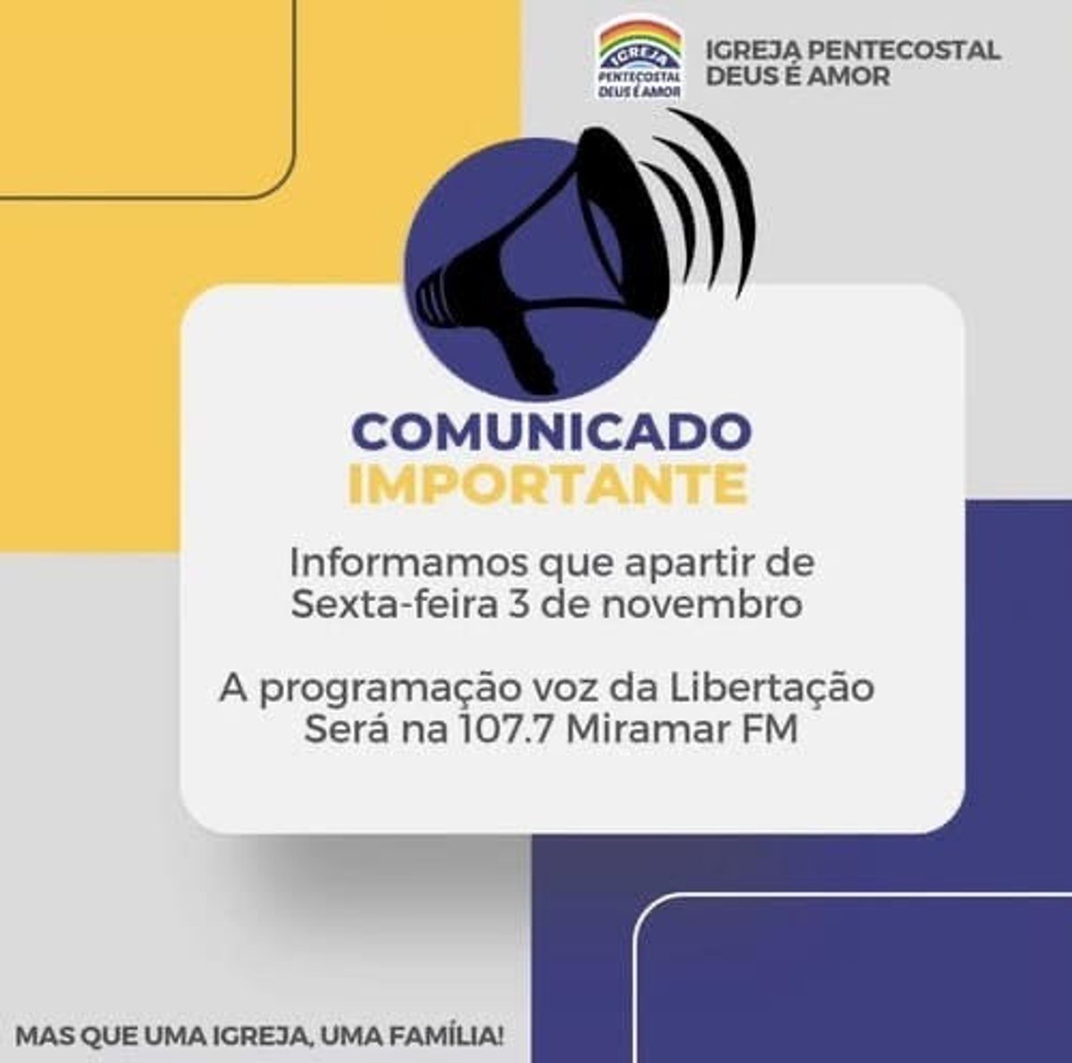 Deus é Amor anuncia operação em nova sintonia a partir de João Pessoa (PB)