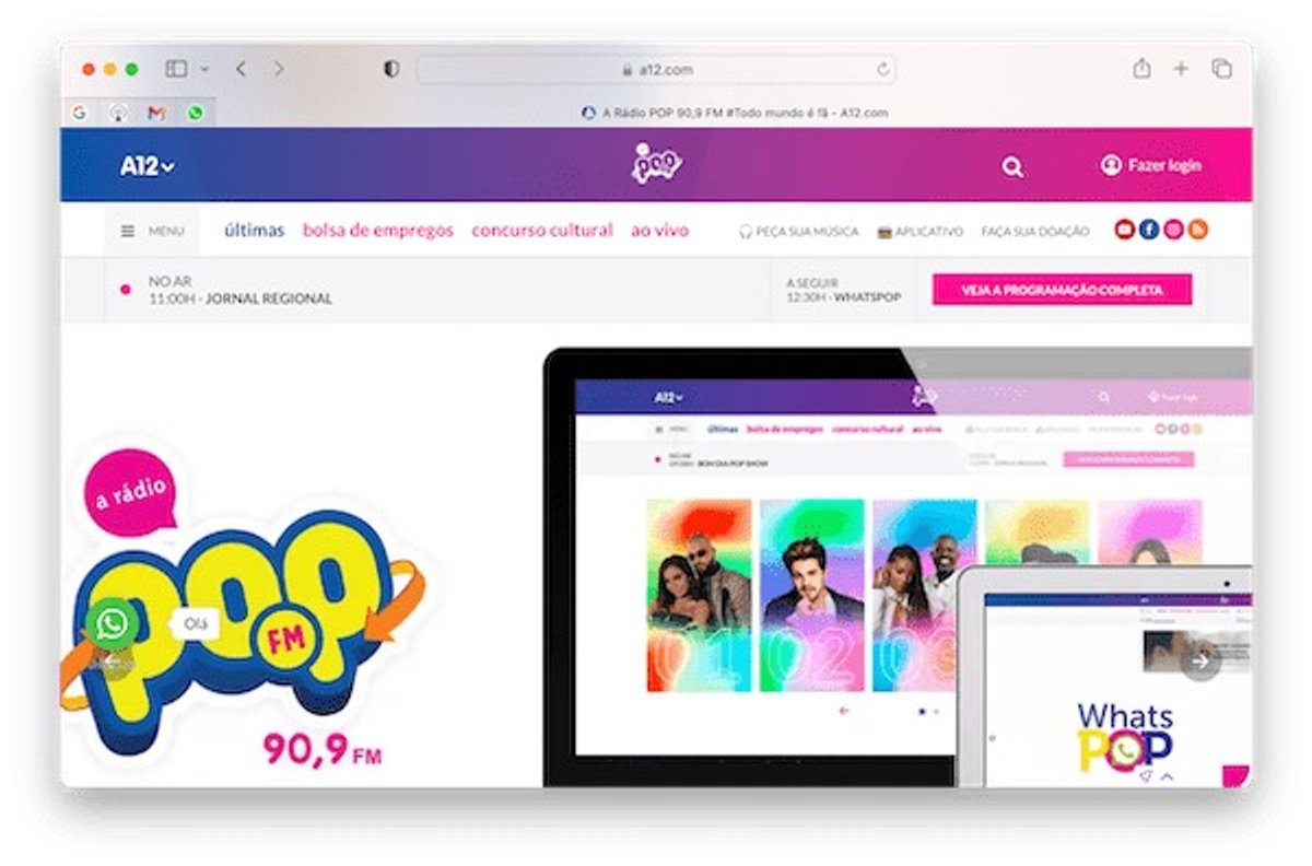Pop FM completa 45 anos no Vale do Paraíba e promove lançamento de novo site