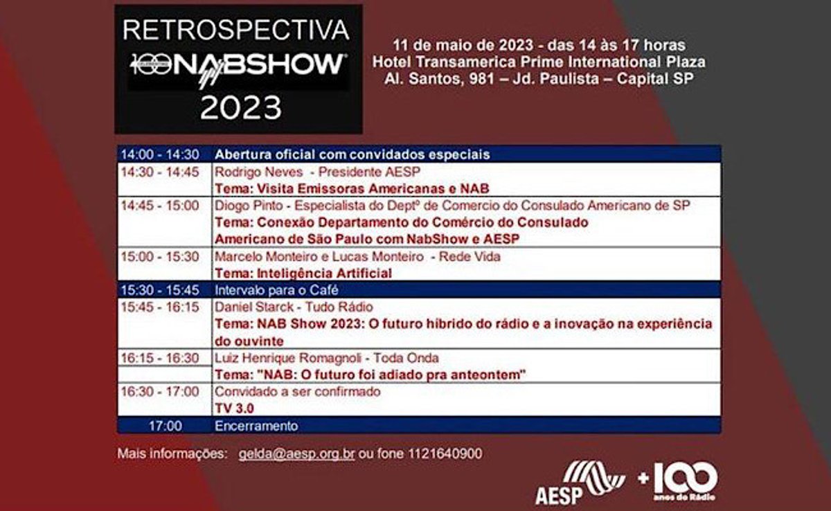 AESP realiza evento de retrospectiva abordando avanços e tendências do NAB Show 2023