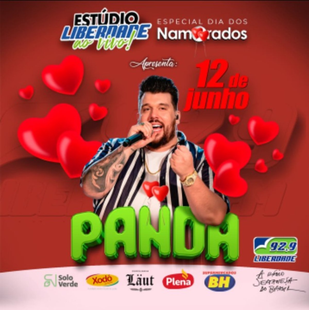 Liberdade FM realiza edição especial do Estúdio ao Vivo no Dia dos Namorados com show do cantor Panda