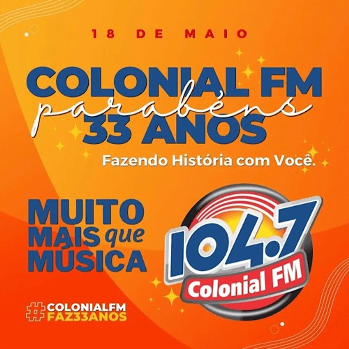 Colonial FM chega a 33 anos de operação em Minas Gerais
