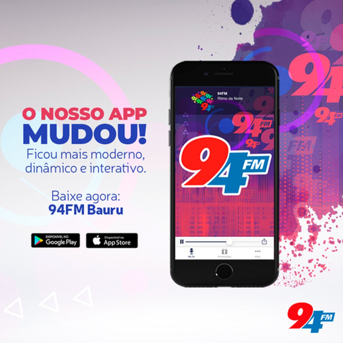 94 FM investe no digital com lançamento de novo site e aplicativo no Centro Paulista
