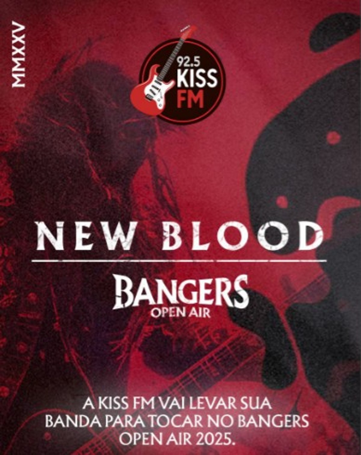 Kiss FM promove concurso para bandas autorais de rock e heavy metal com premiação no festival Bangers Open Air 2025