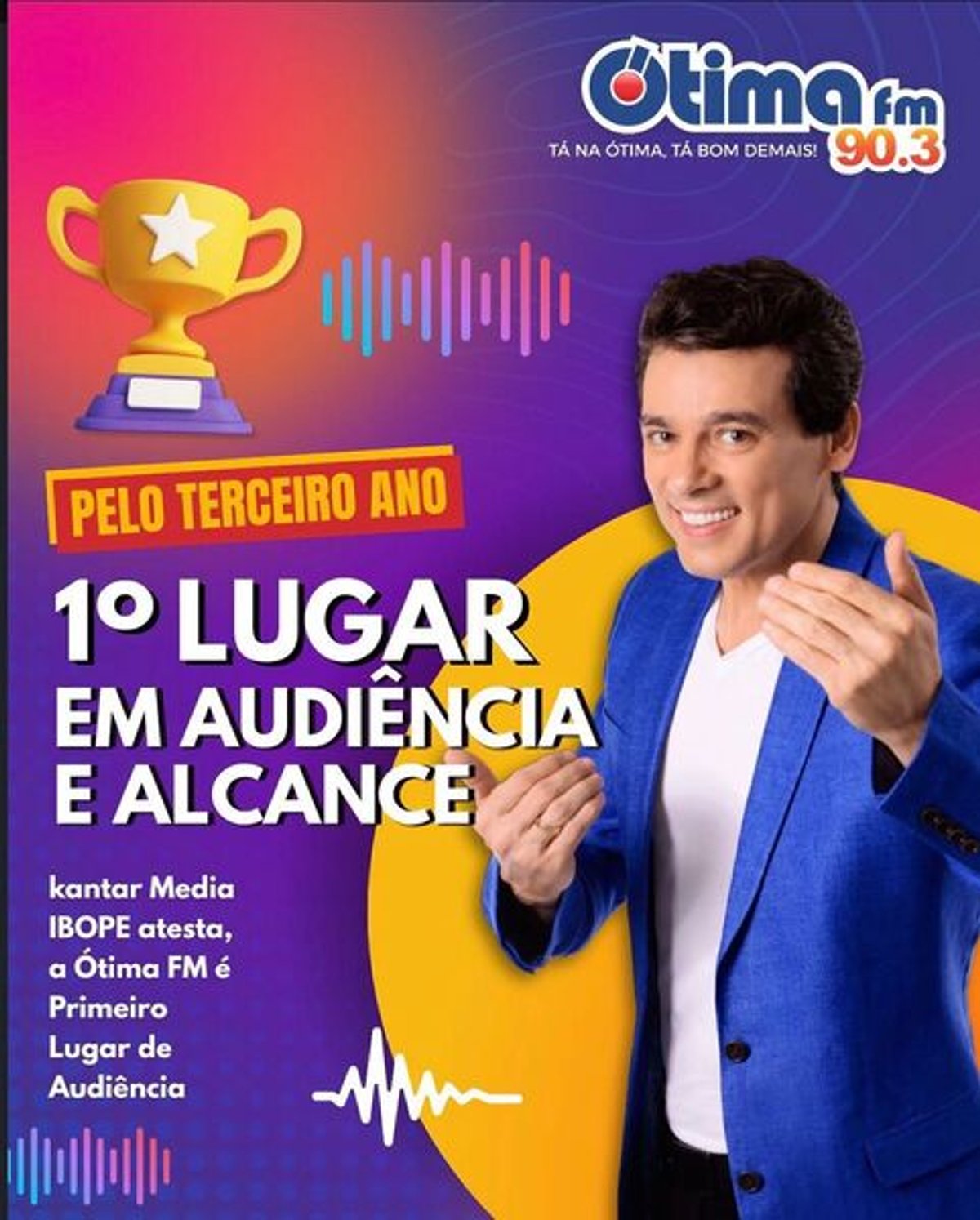 Ótima FM divulga liderança em audiência em São José dos Campos (SP) e anuncia programação local em Ribeirão Preto (SP)