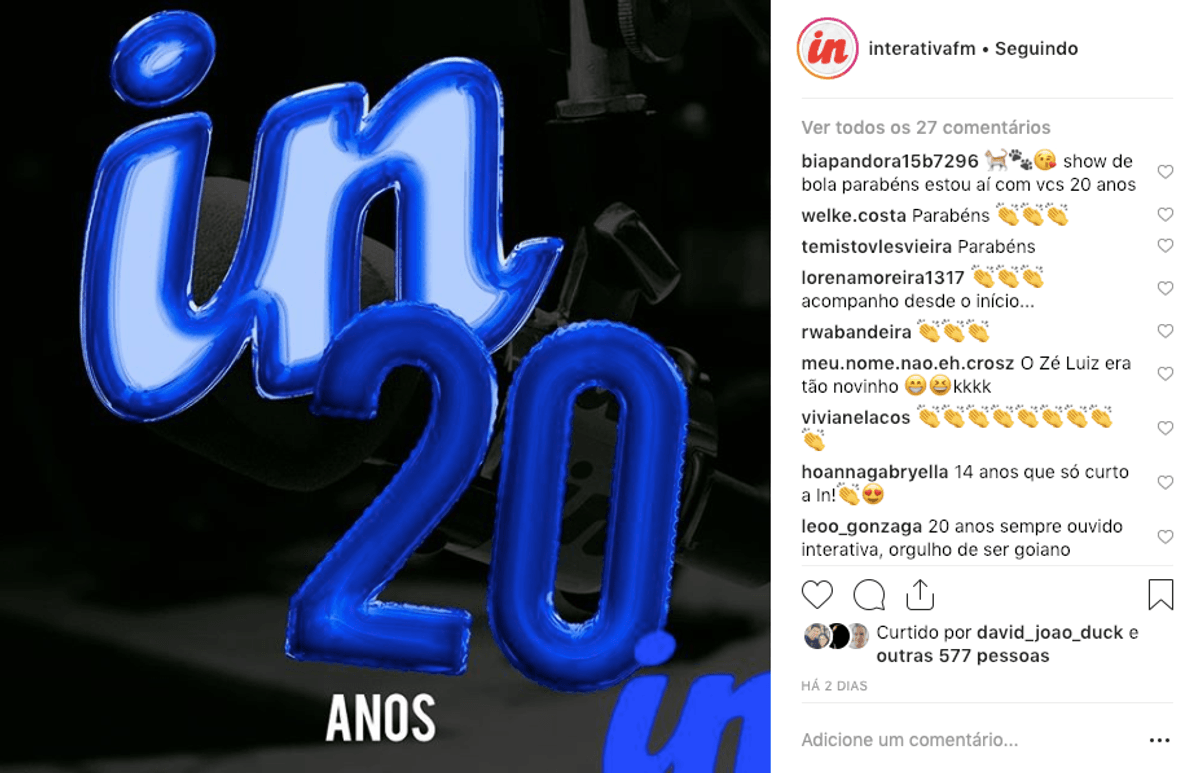 Interativa FM completa 20 anos em Goiânia e realiza ações na internet