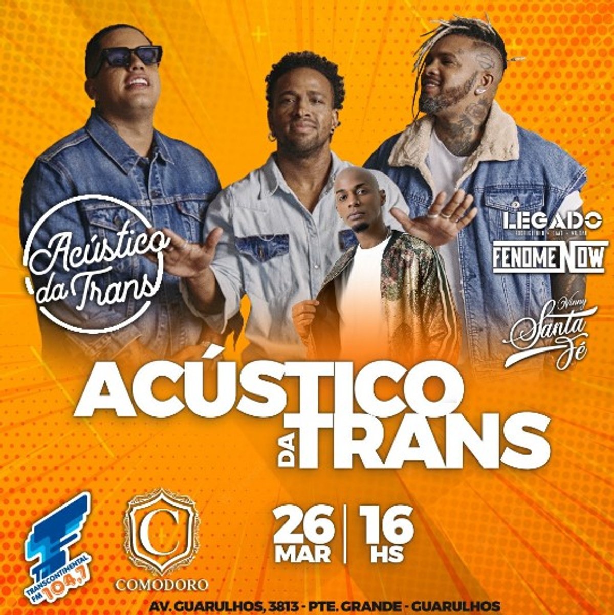 Edição de março do Acústico da Trans, da Transcontinental FM, será com o grupo O Legado