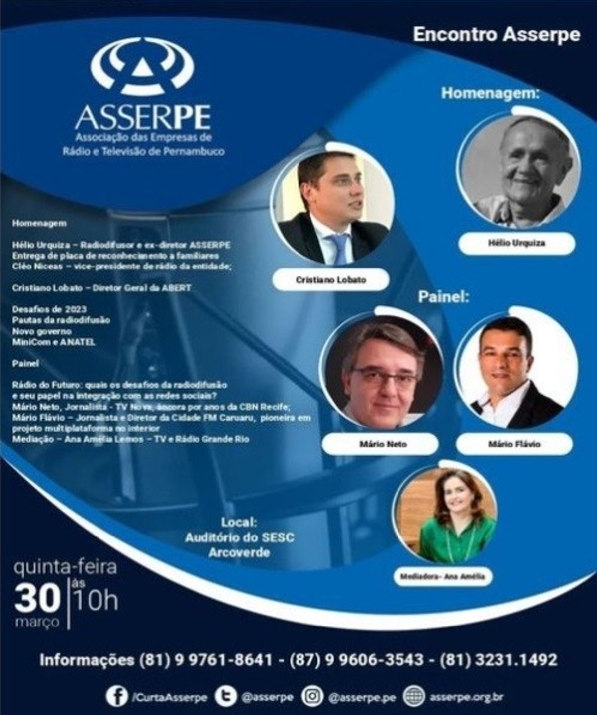 Primeira reunião setorial do ano da ASSERPE será no final do mês, em Arcoverde (PE)