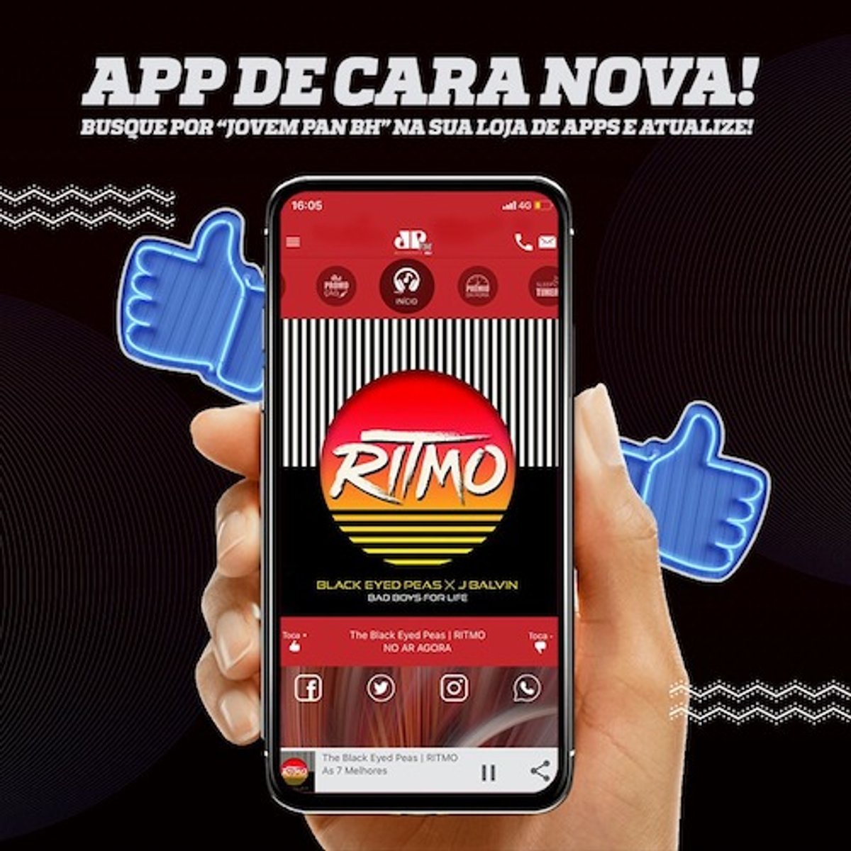 Jovem Pan FM de Belo Horizonte lança nova versão de seu aplicativo para smartphones