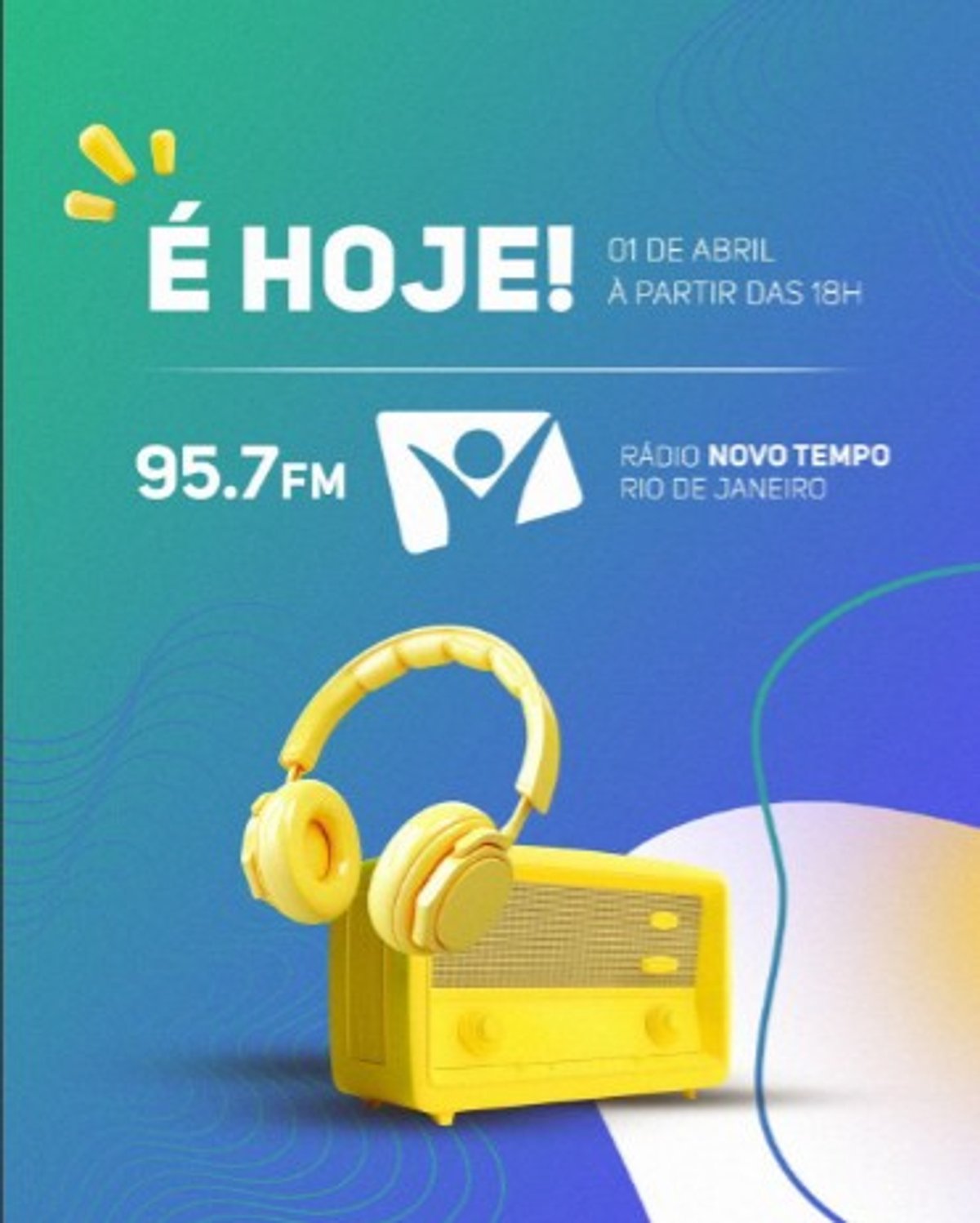 Novo Tempo FM estreia em definitivo em 95.7 FM do Rio de Janeiro nesta terça-feira (1º)
