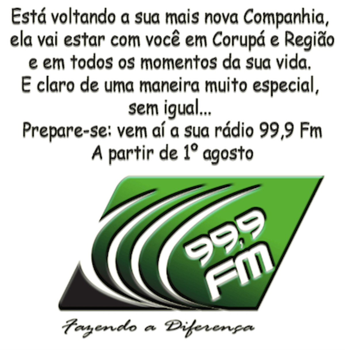 99.9 FM tem estreia prevista para 1º de agosto na região de Jaraguá do Sul (SC)