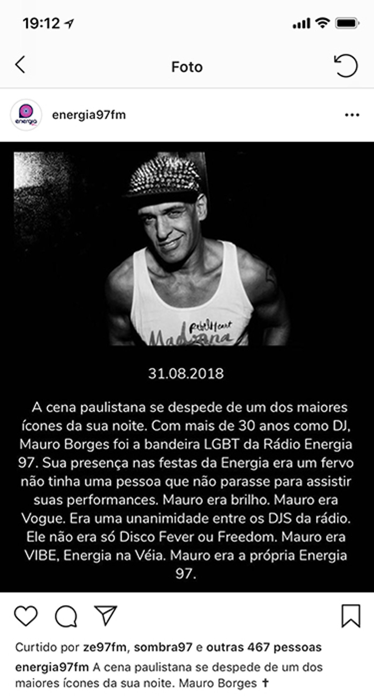 Mauro Borges, um dos principais DJs da Energia 97, morre aos 56 anos