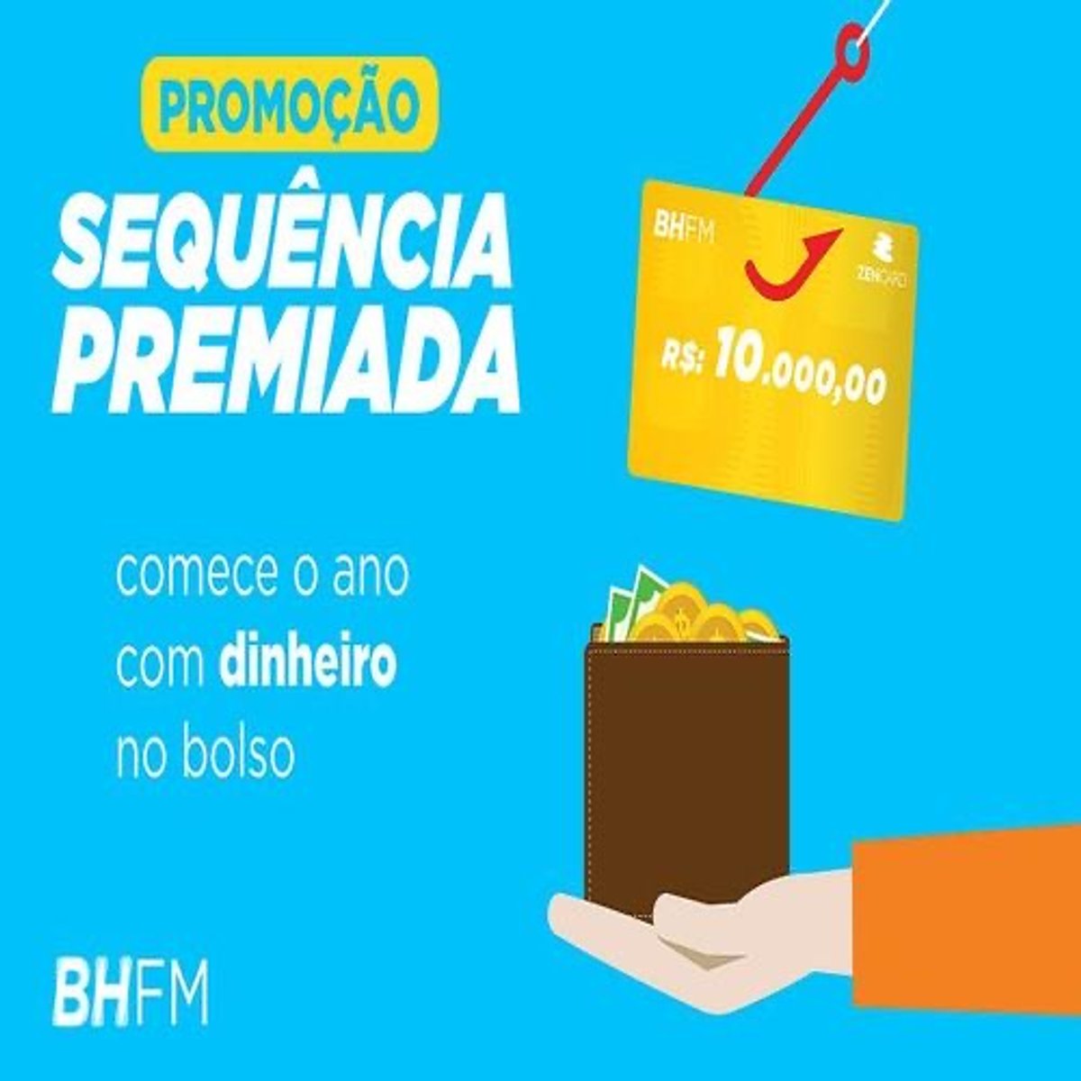 BH FM faz promoção "Sequência Premiada" e contempla audiência com cartão contendo R$ 10 mil