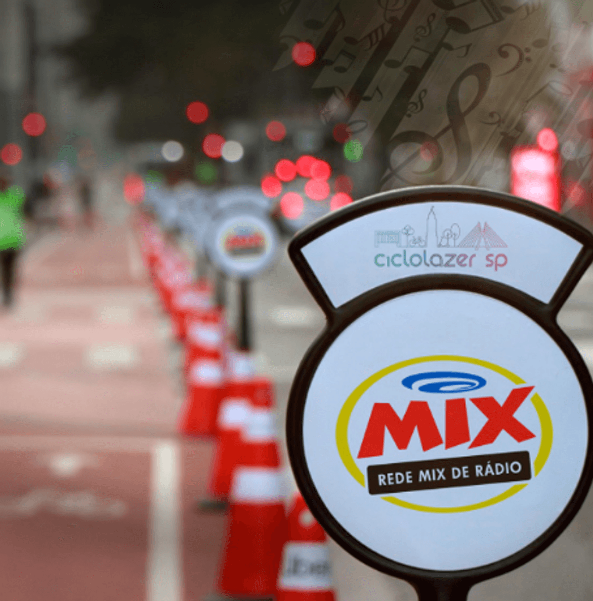 Rádio Mix FM realiza ação para promover ciclofaixa em São Paulo