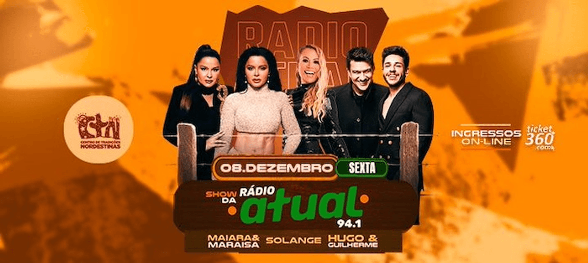 Rádio Atual FM realiza show de inauguração nesta sexta-feira (8) e estreia grade definitiva na segunda (11)