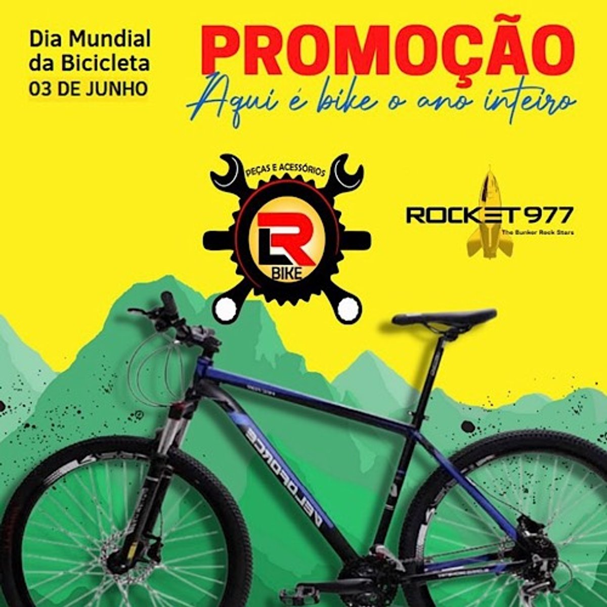 Rocket 977 FM declara junho como o mês da bicicleta e sorteia a uma bike no final do mês