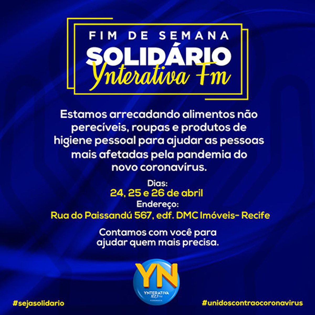 Ynterativa FM estende campanha de arrecadação de donativos para pessoas carentes no Recife