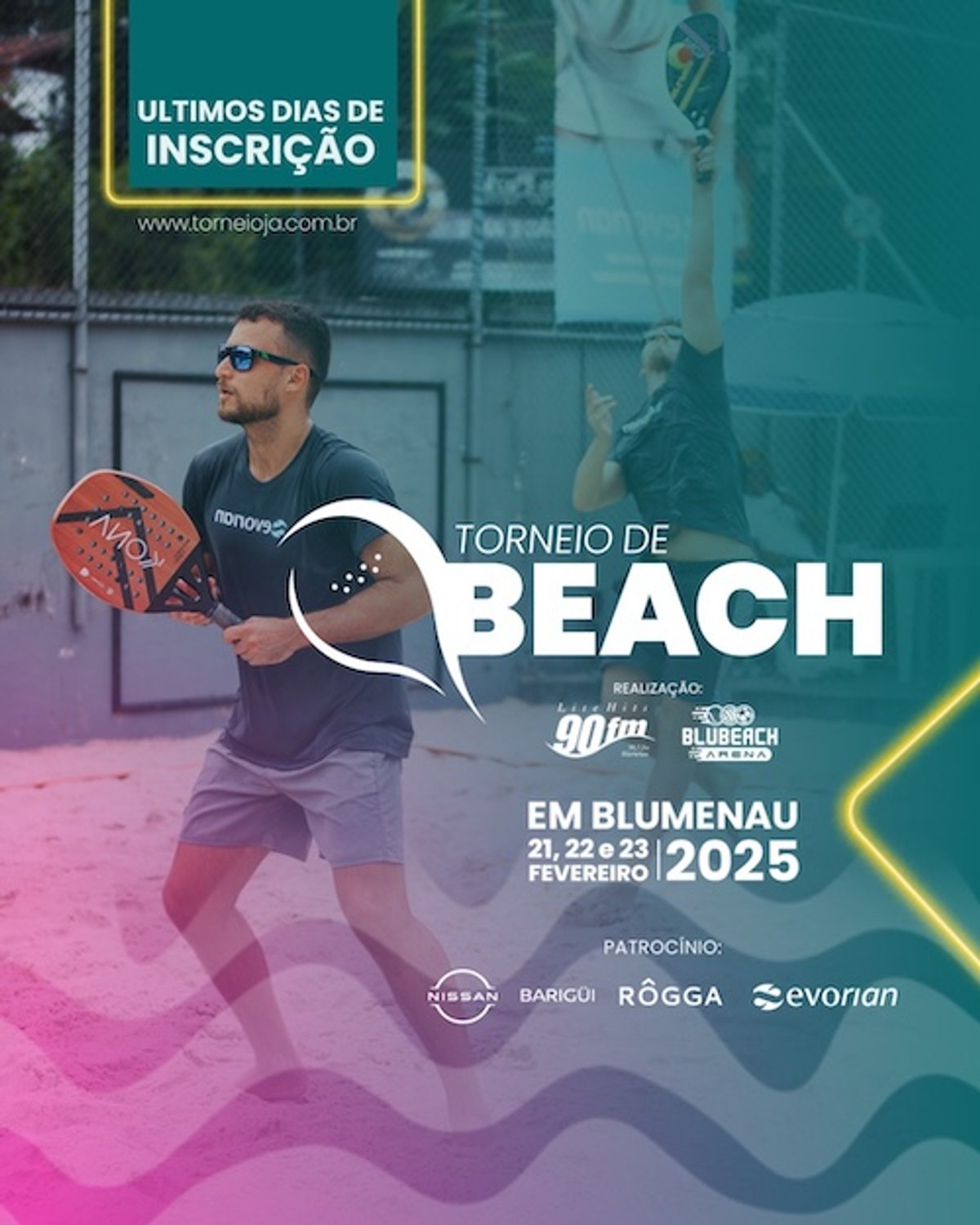 90FM Lite Hits promove torneio de beach tennis em Blumenau (SC) com inscrições abertas