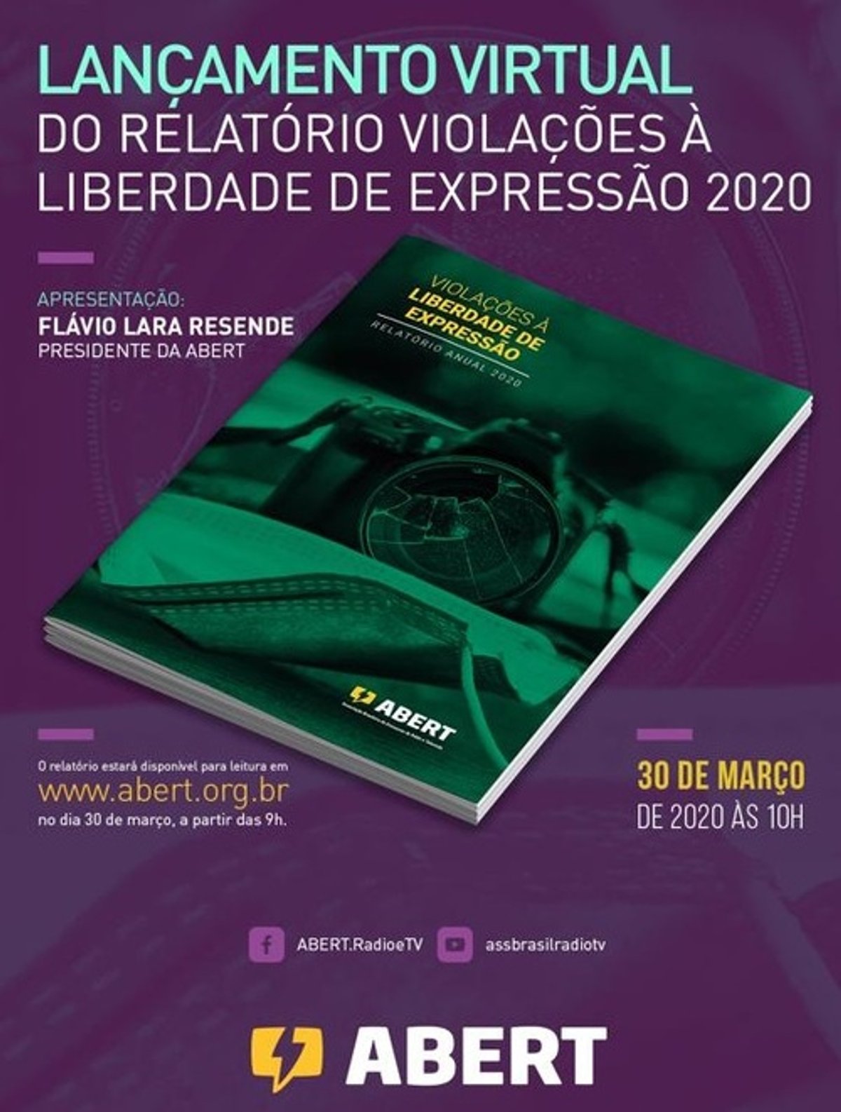 ABERT lançará Relatório sobre Violações à Liberdade de Expressão no Brasil