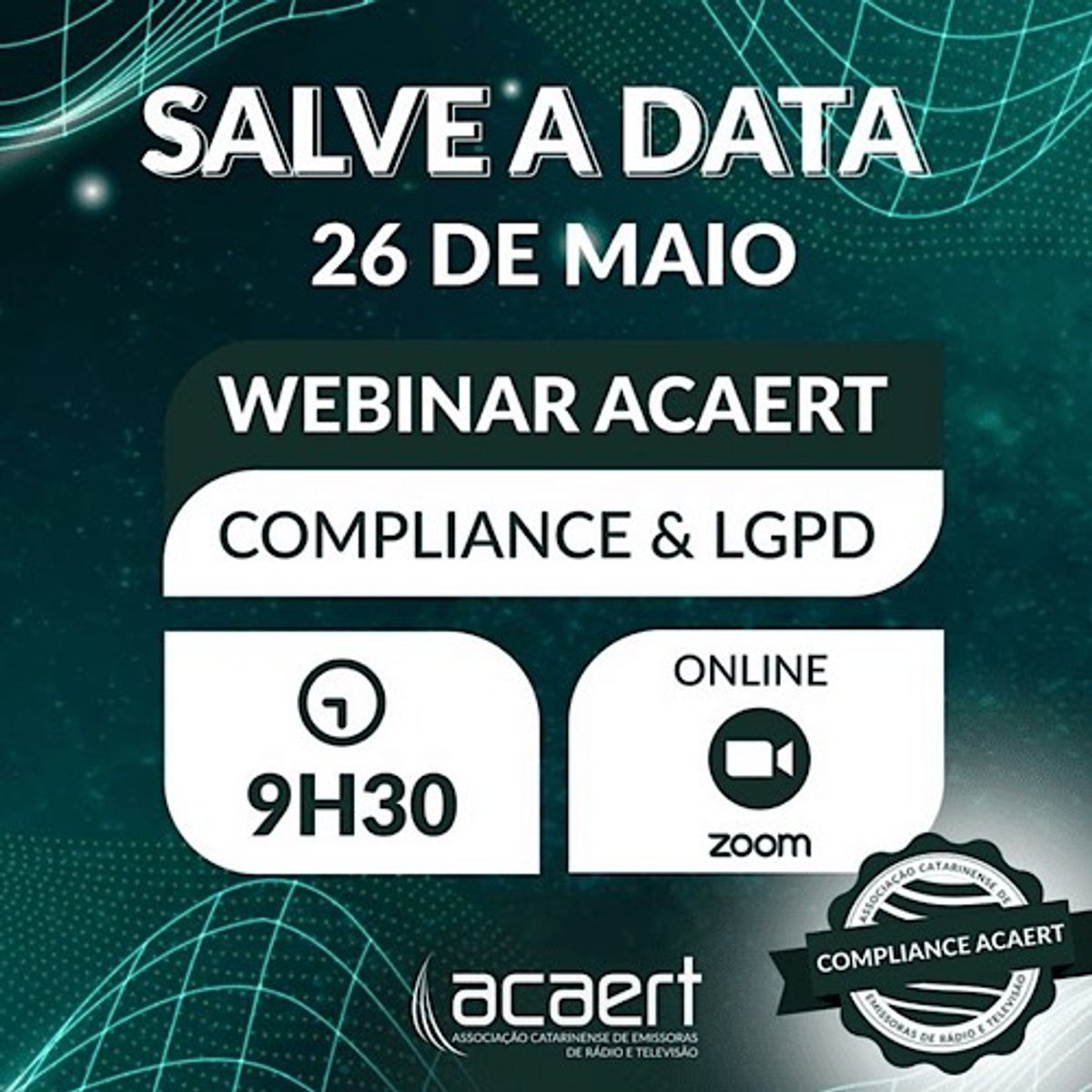 ACAERT realiza webinar para abordar sobre implantação do programa de Compliance e LGPD