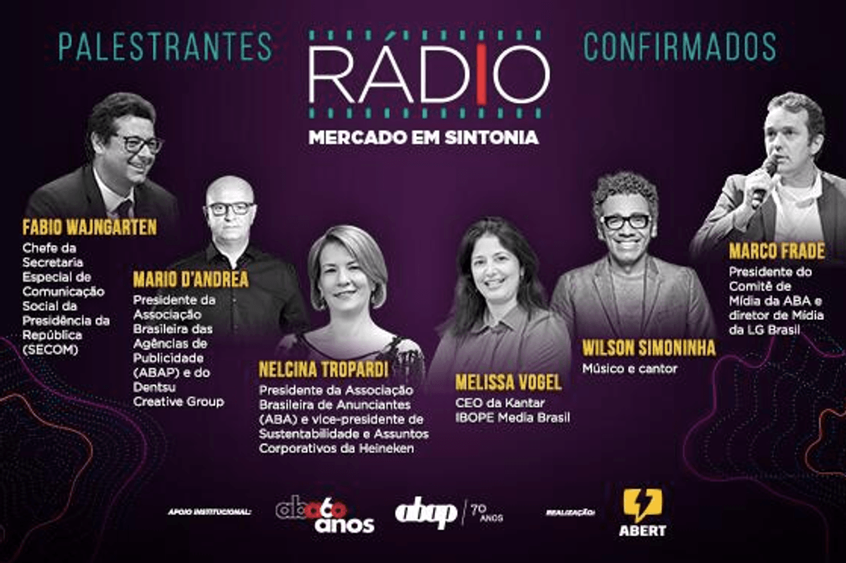 ABERT anuncia palestrantes que irão participar do evento "Rádio: mercado em sintonia", em São Paulo