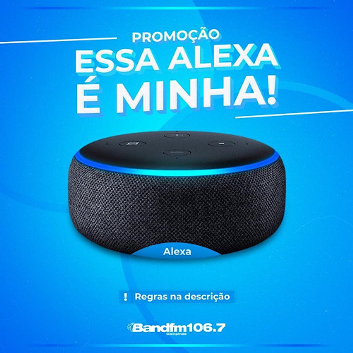 Band FM promove ação para contemplar audiência com assistente virtual Alexa. Sorteio ocorre hoje