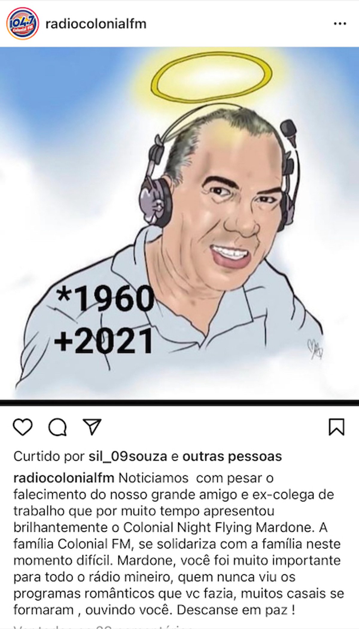 Locutor Mardone Carlos morre em decorrência de problemas causados pela diabetes em Contagem