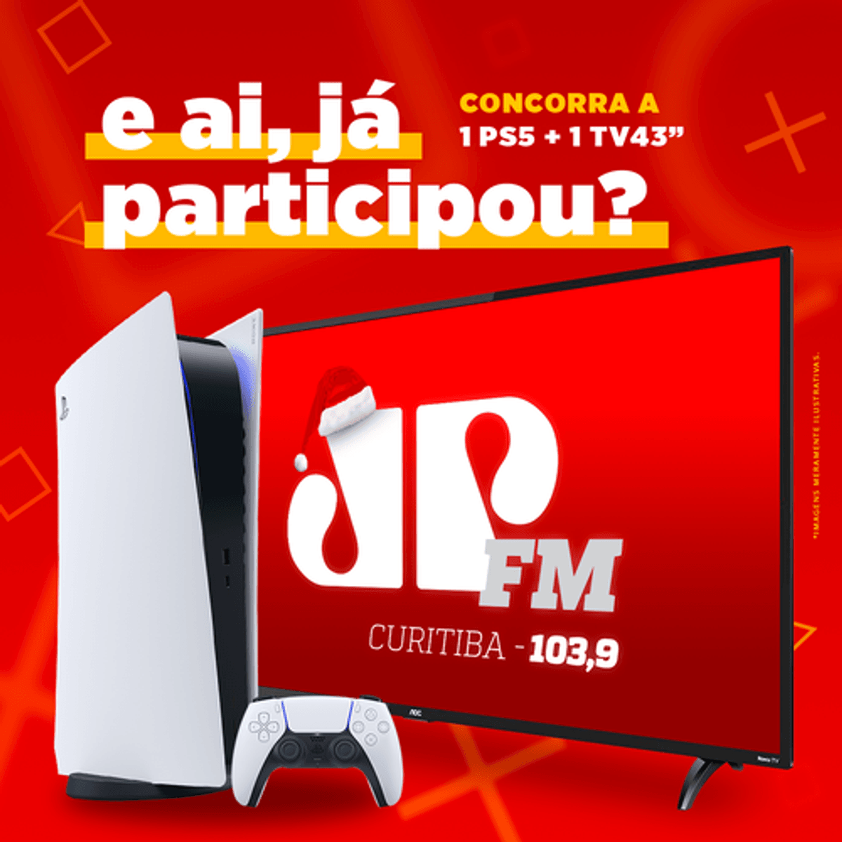Jovem Pan FM realiza ação de Natal em Curitiba e contempla audiência com Playstation 5 e uma TV