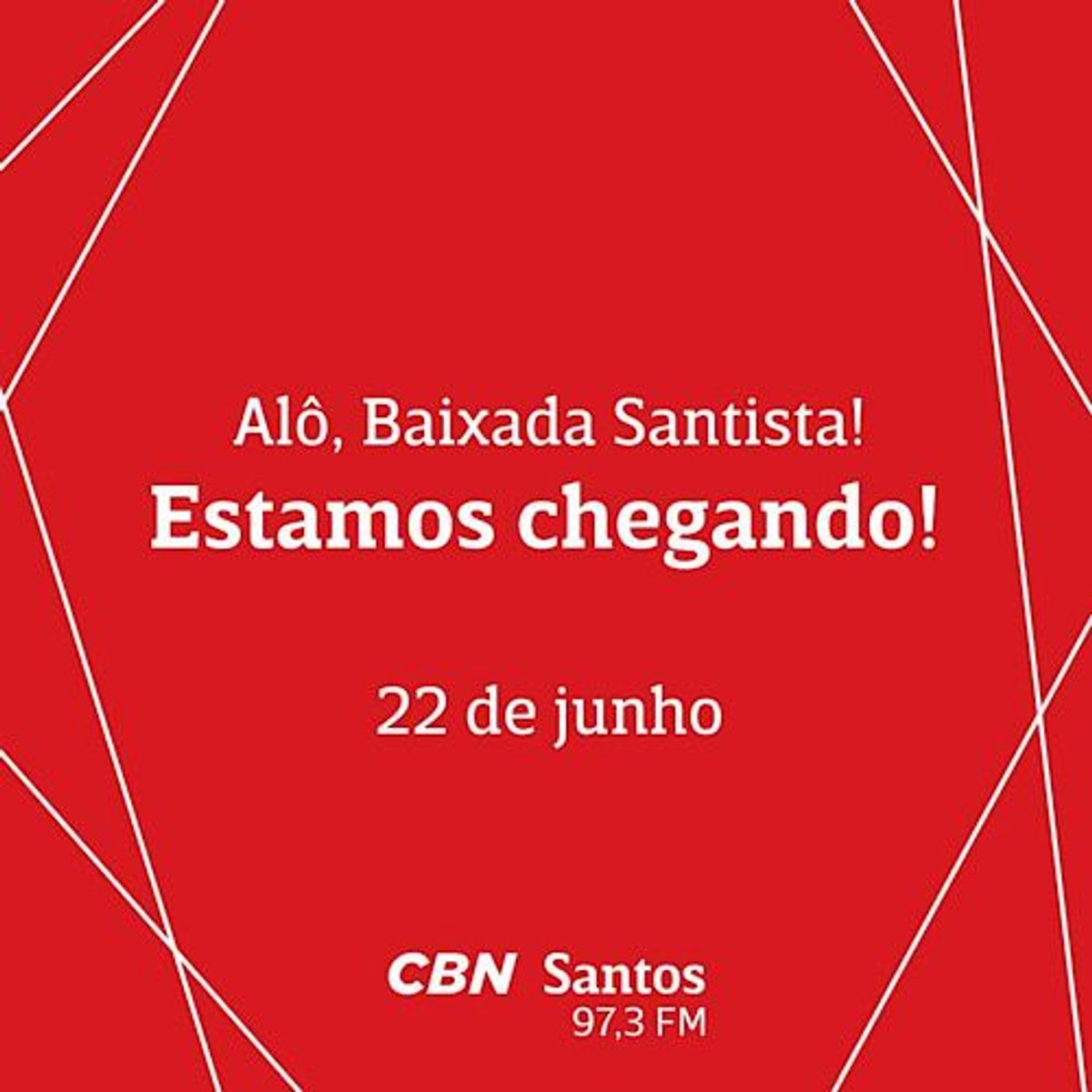 CBN confirma estreia da programação local em Santos no dia 1º de julho