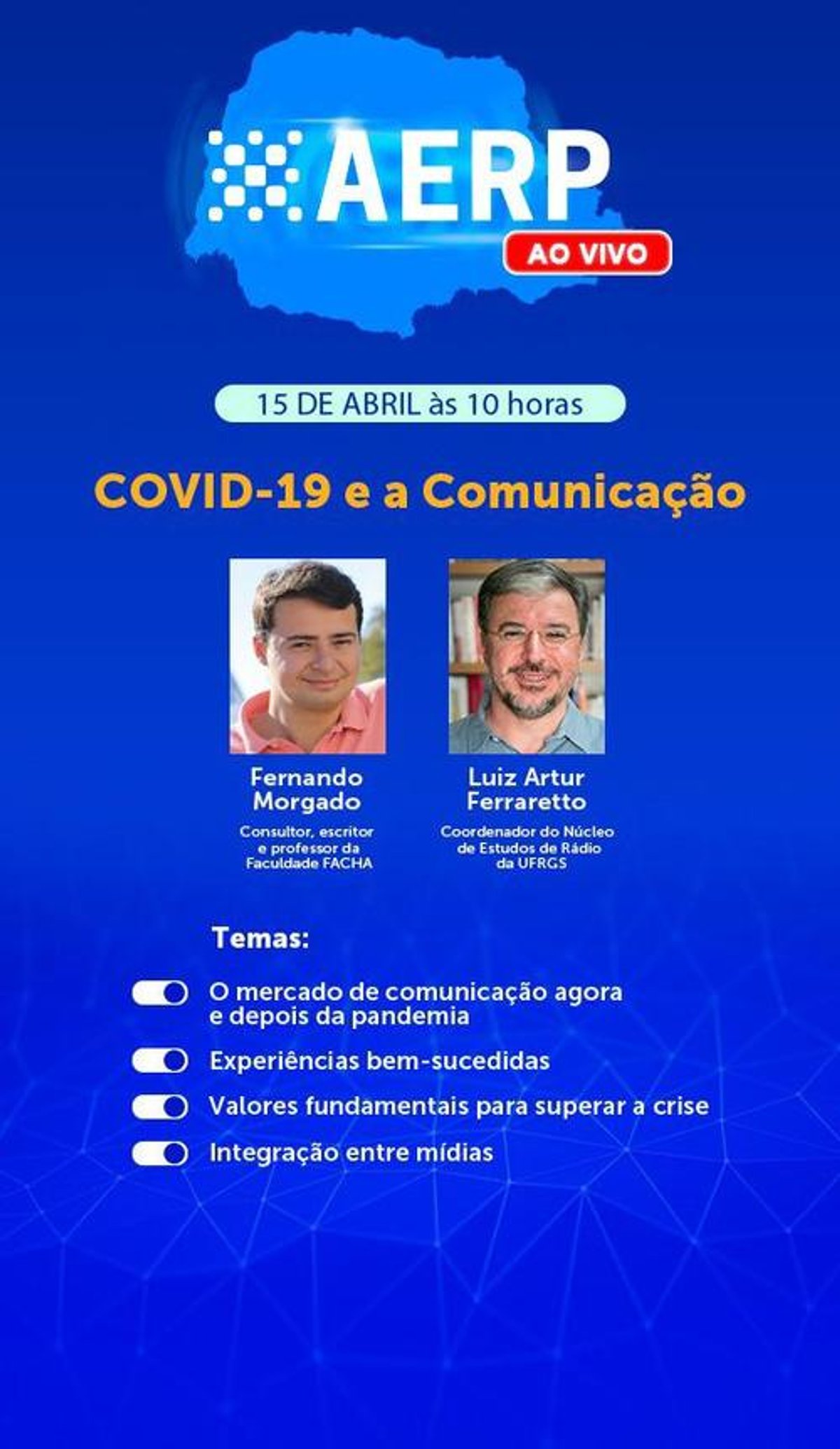 Evento da AERP abordará hoje sobre o e-book voltado à mídia no enfrentamento à crise do novo coronavírus