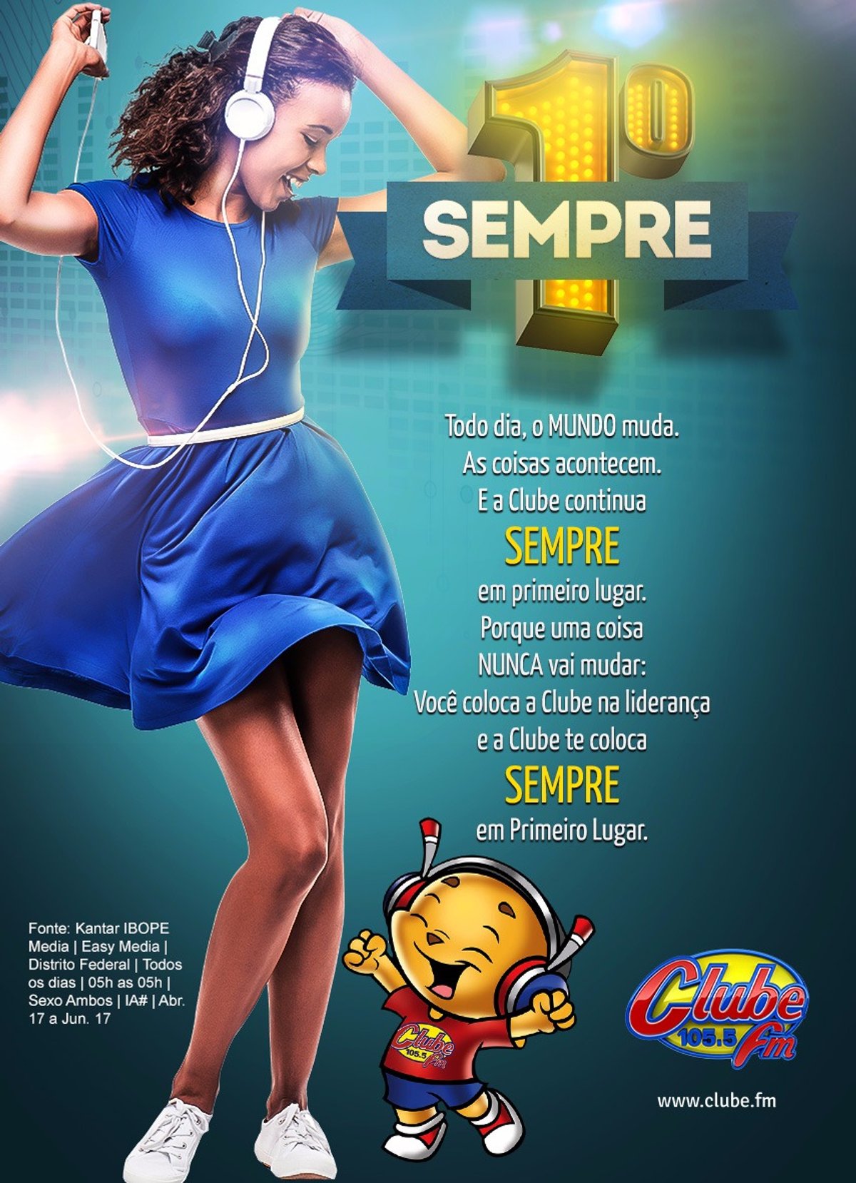 Clube FM realiza campanhas sobre seu desempenho de audiência em Brasília