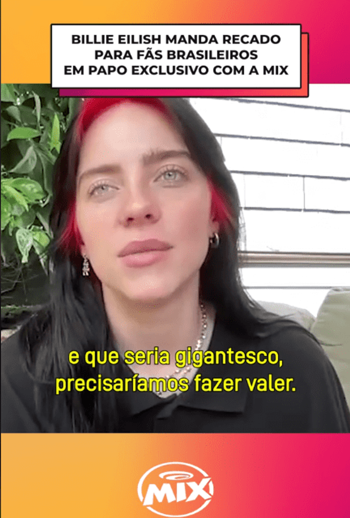 Entrevista da cantora Billie Eilish na Rádio Mix FM repercute das redes sociais