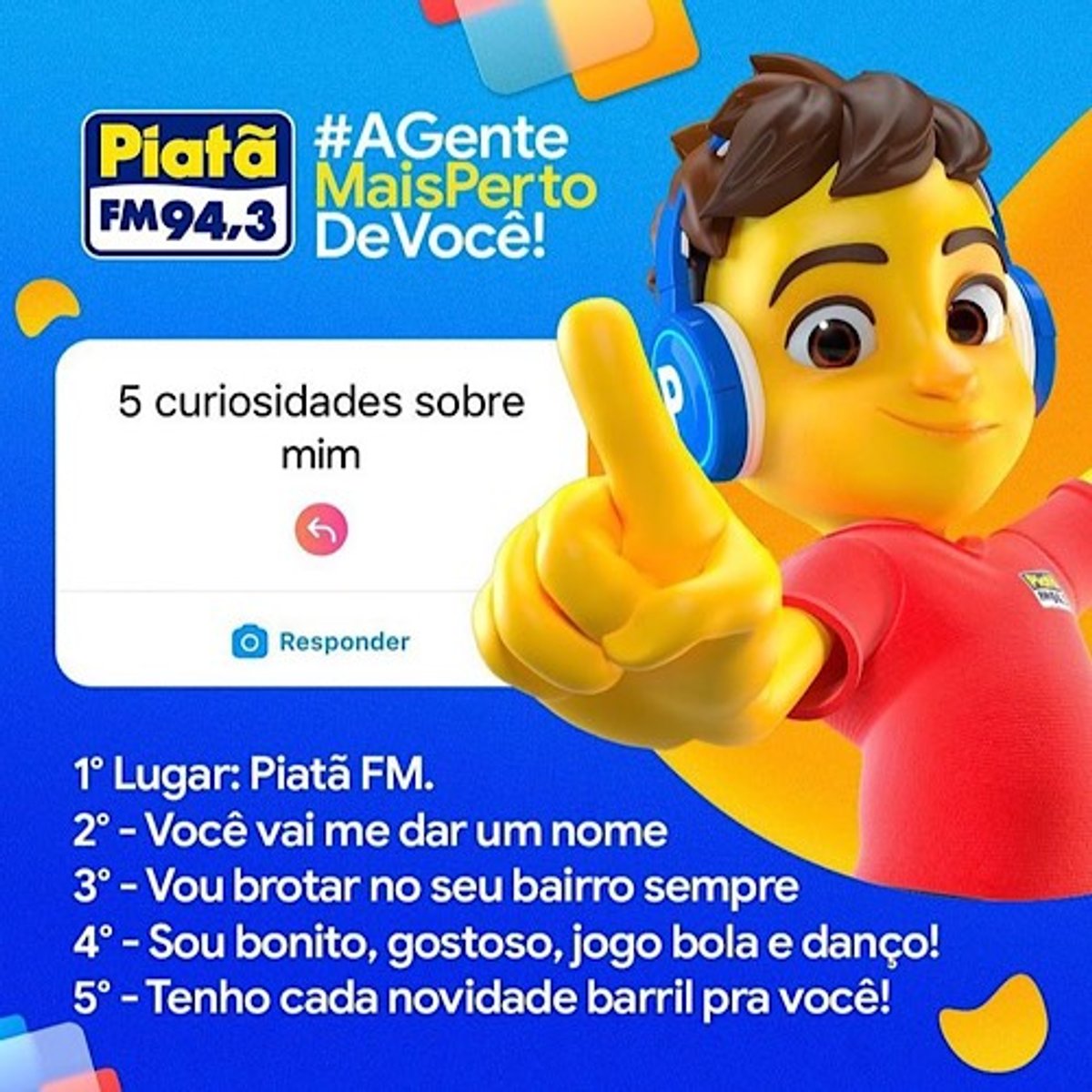 Piatã FM anuncia retorno de seu mascote e sugere a audiência nomes para o boneco inflável