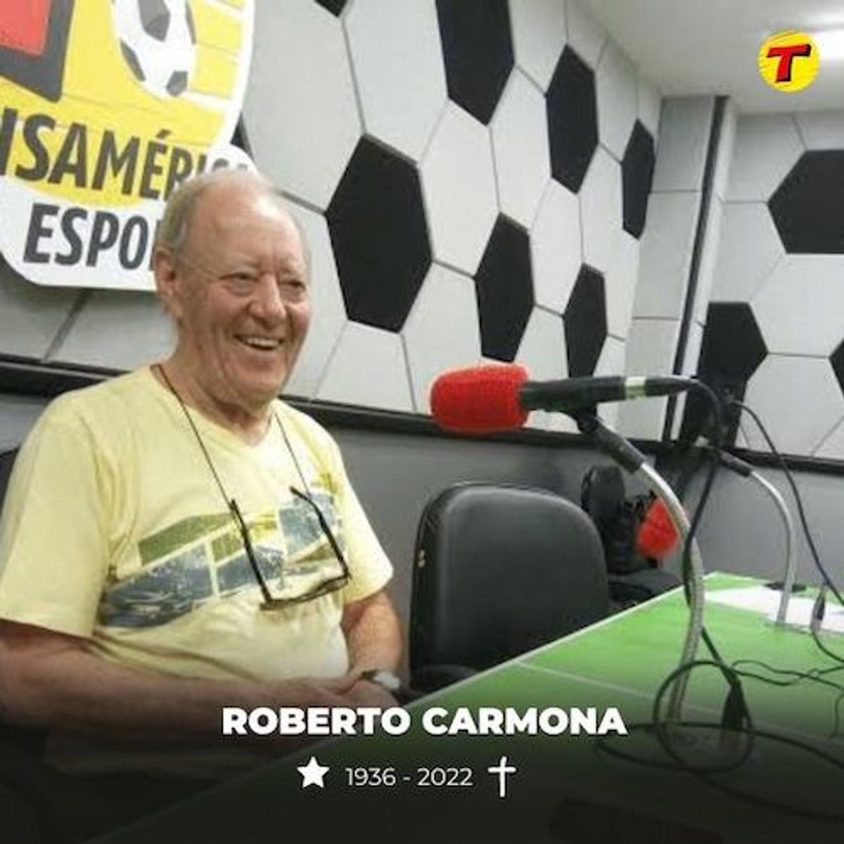 Roberto Carmona, ícone da imprensa esportiva, falece aos 86 anos