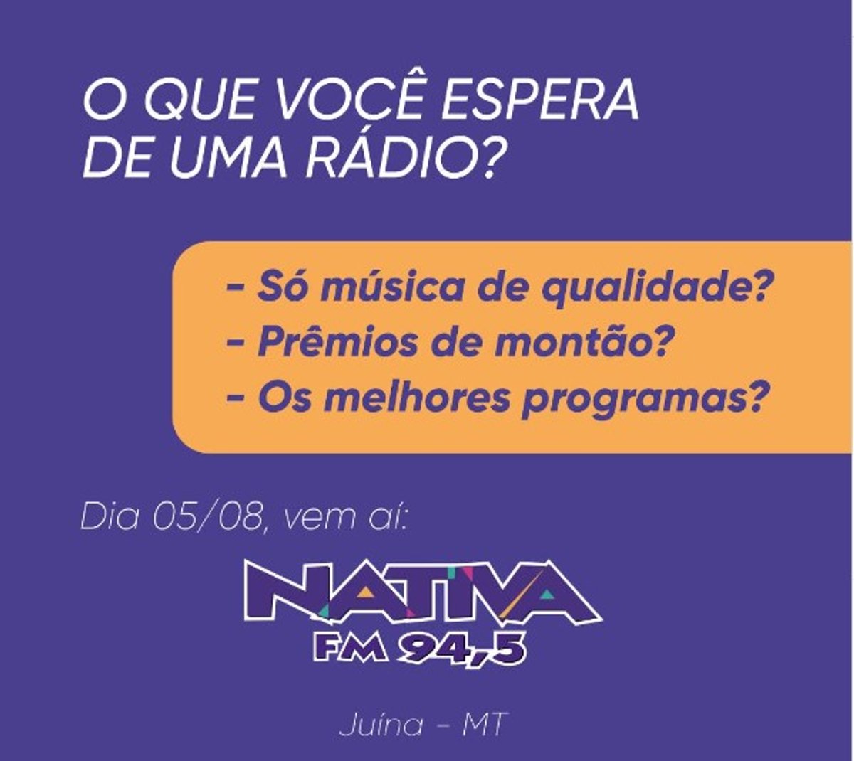 Nativa FM anuncia estreia em Juína (MT) para início de agosto