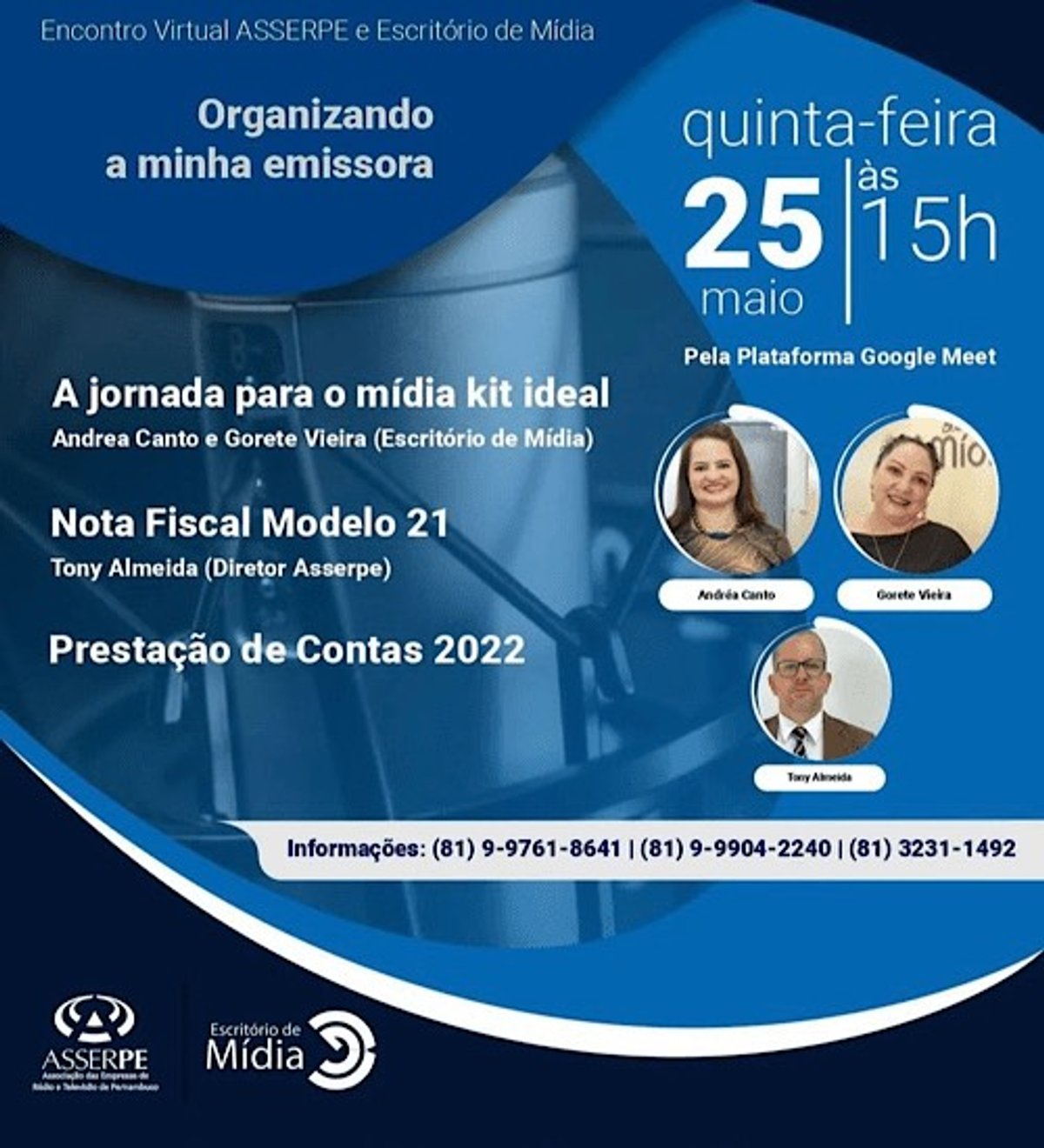 Asserpe realiza reunião virtual para debater sobre organização de emissoras
