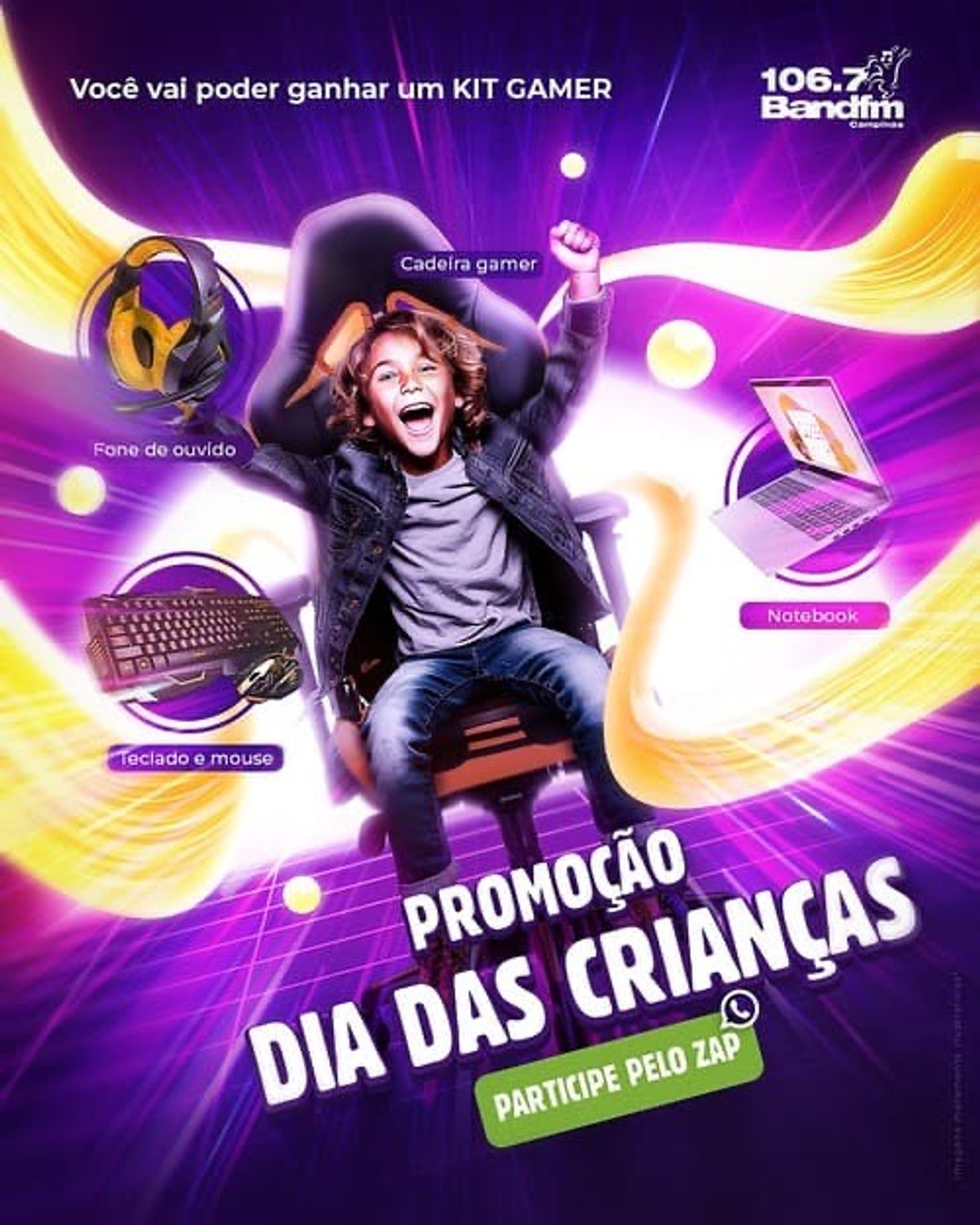Band FM promove ação voltada ao mês das crianças e sorteia kit gamer completo para a audiência