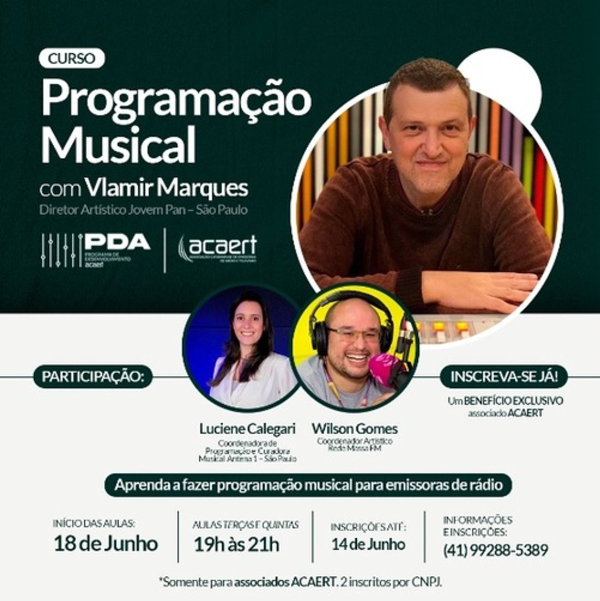 ACAERT anuncia curso direcionado a programação musical