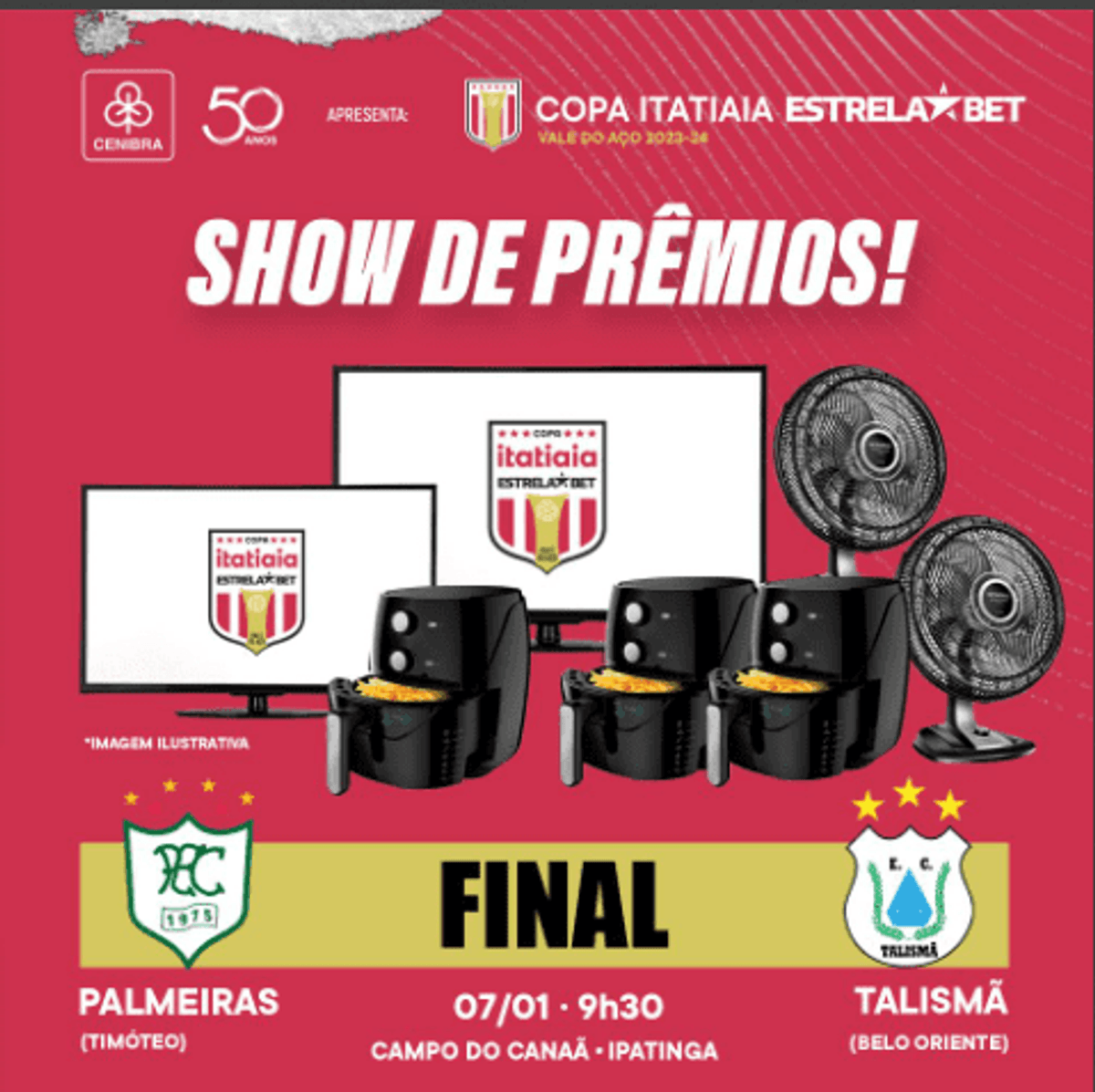 Rádio Itatiaia Vale do Aço transmite a final da Copa Itatiaia em Ipatinga (MG) neste domingo (7)