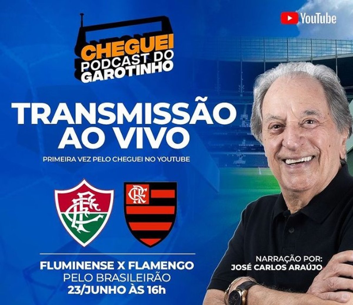 José Carlos Araújo transmite clássico Fla-Flu em sua página no YouTube