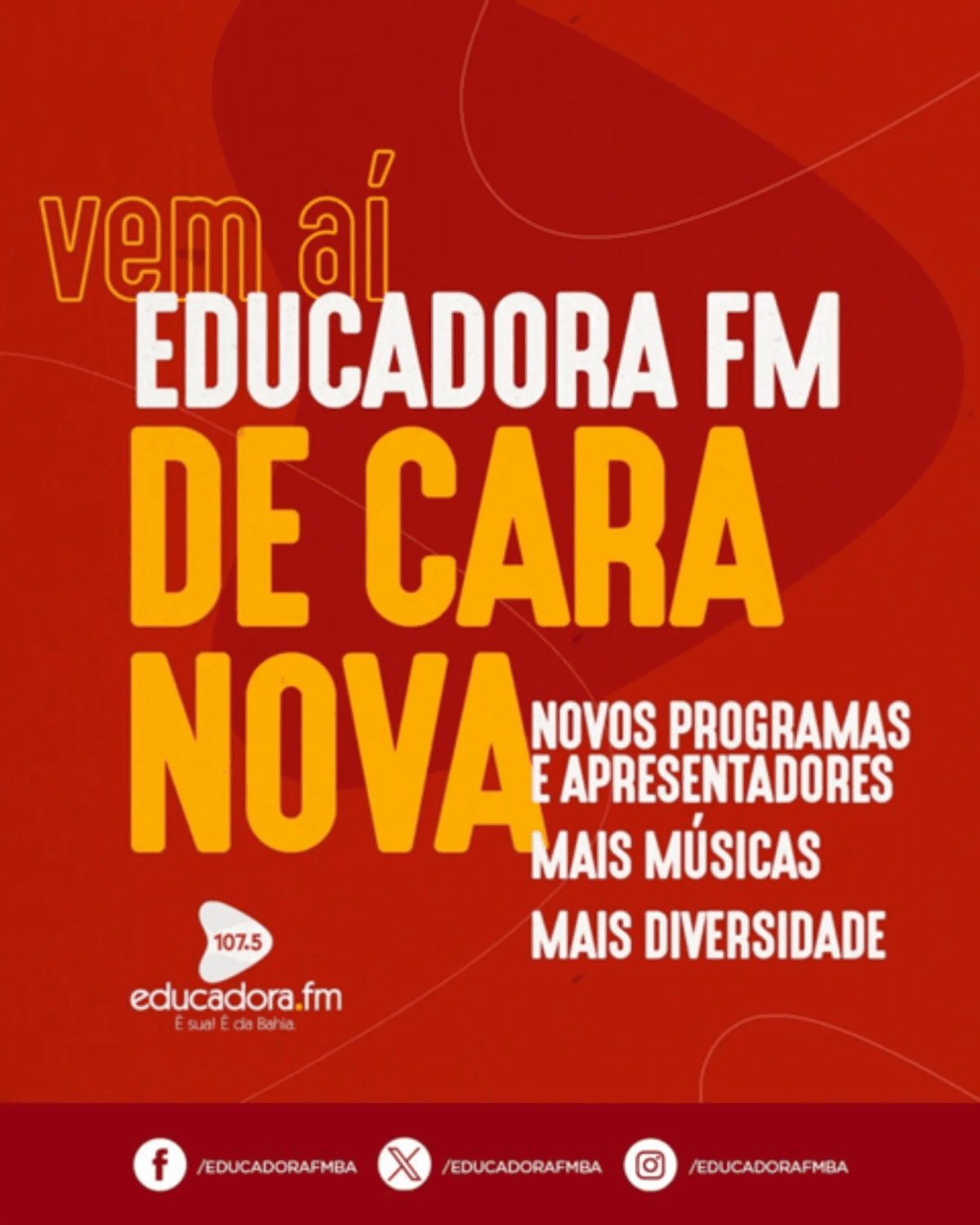 Rádio Educadora FM estreia nova programação a partir do próximo sábado (17) em Salvador
