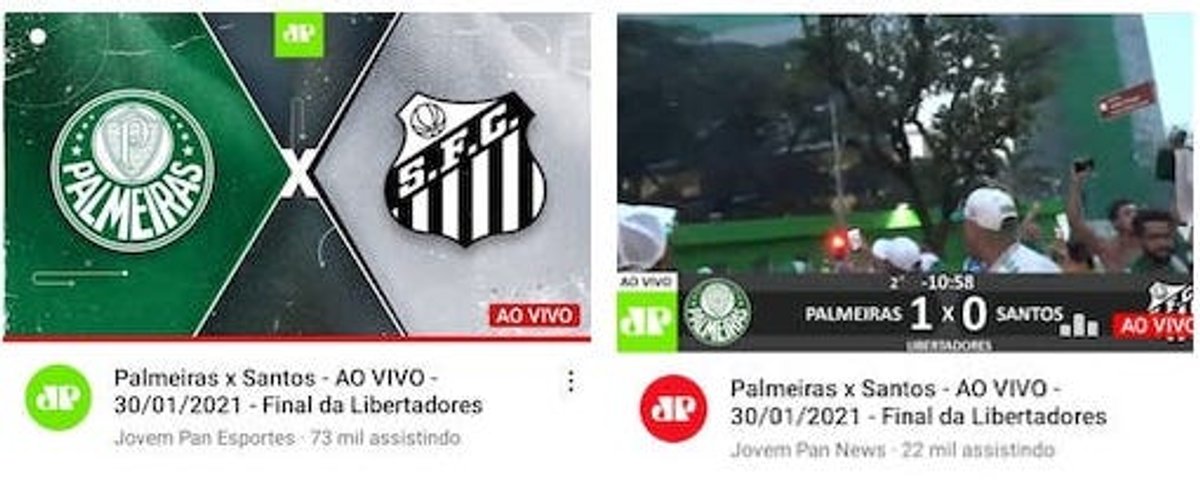 Jovem Pan registra pico de 95 mil simultâneos em cobertura da final da Copa Libertadores feita via YouTube