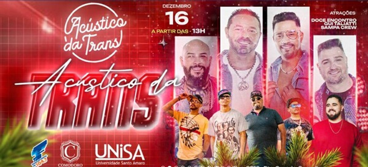 Transcontinental FM promove última edição do ano do Acústico da Trans com Doce Encontro