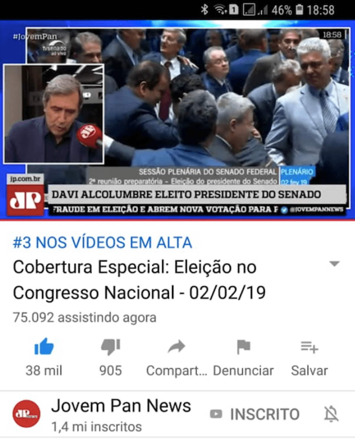 Em dia de clássico do futebol, Jovem Pan News prioriza cobertura da eleição no Senado 