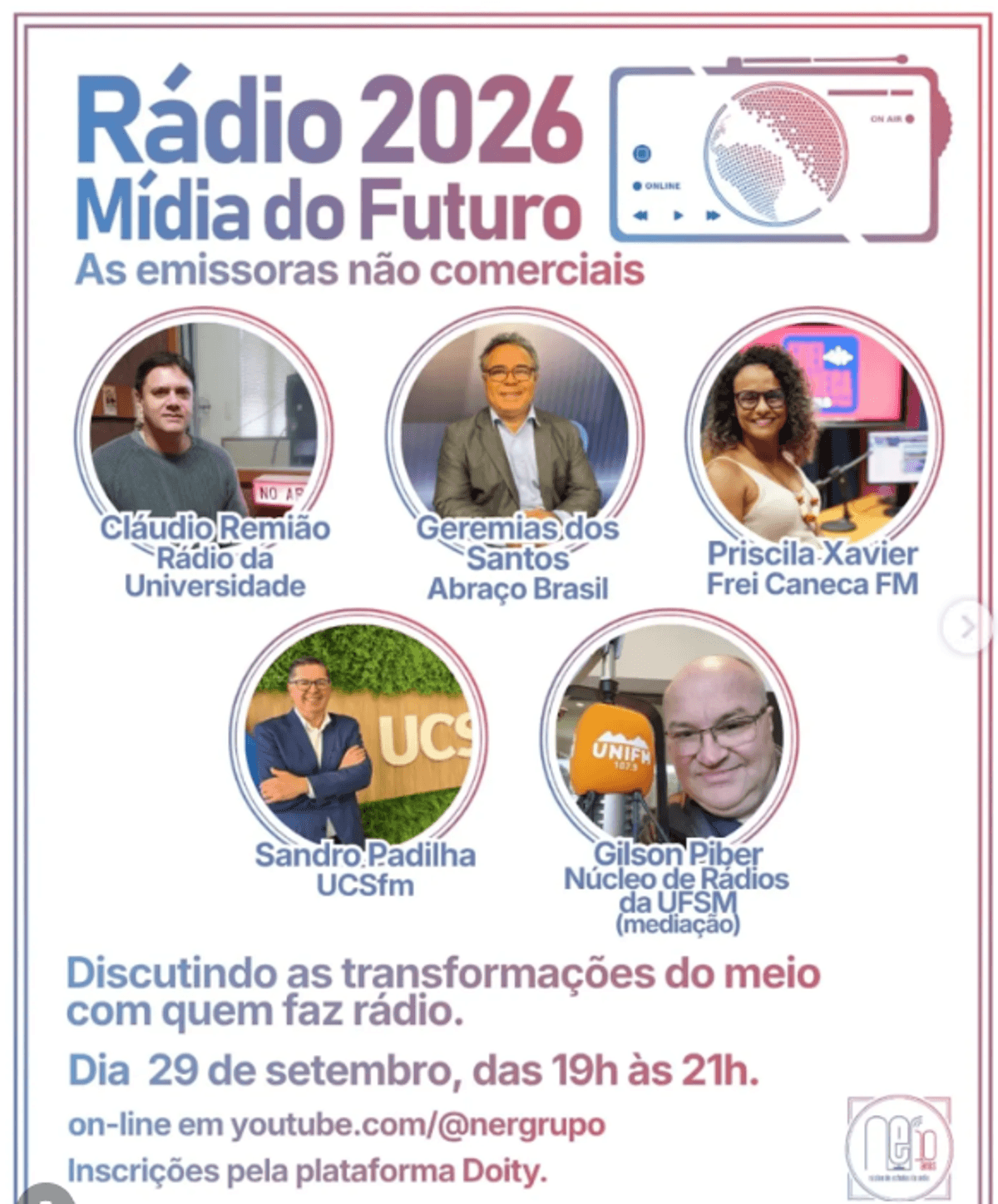 Núcleo de Estudos de Rádio da UFRGS promove painel sobre emissoras comunitárias e educativas