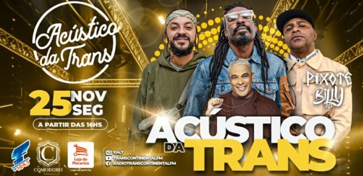 Transcontinental FM realiza Acústico da Trans com Pixote na próxima segunda-feira